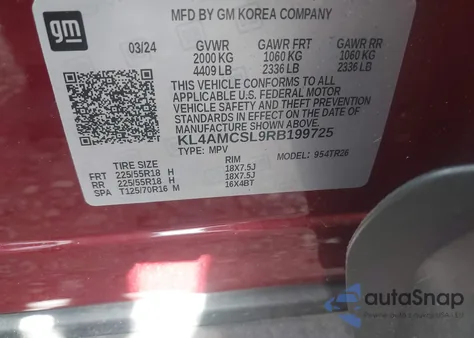 2024 Buick Encore Gx Preferred Awd from USA, damaged, VIN KL4AMCSL9RB199725